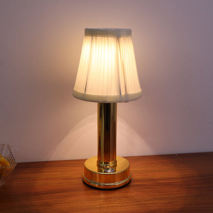 Rechargeable Wireless Metal Table Lamp With LED Downlight Gold NALANI