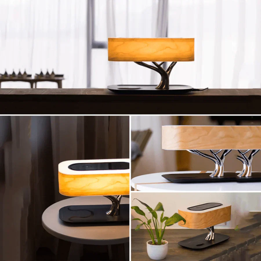 Refined Bed Lamp with Speaker and Charger for Modern Living NALANI