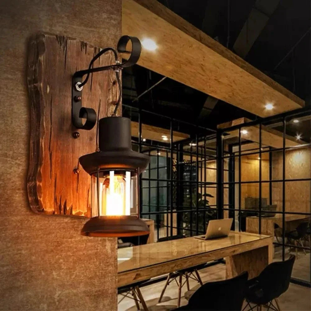 Retro Industrial Wall Light With Cage Shade Led Sconce NALANI