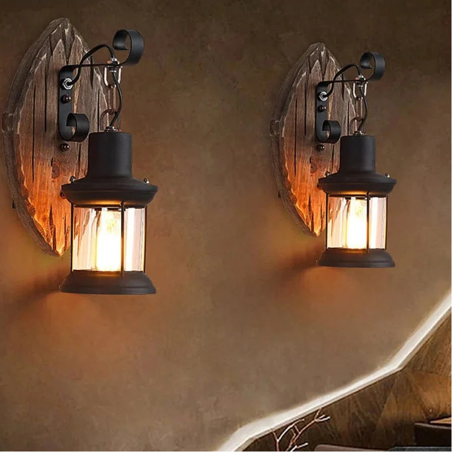 Retro Industrial Wall Light With Cage Shade Led Sconce NALANI