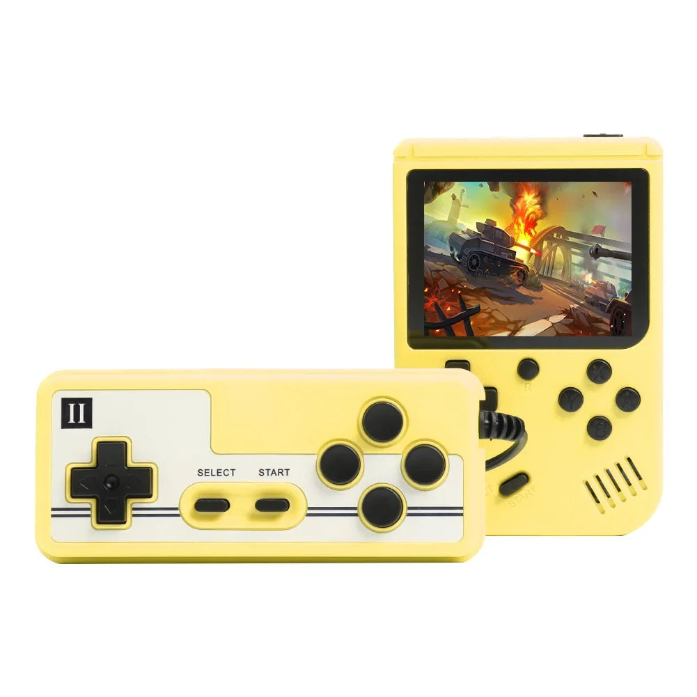 Retro Portable Gaming Console With 500 Built In Games Yellow + Controller NALANI