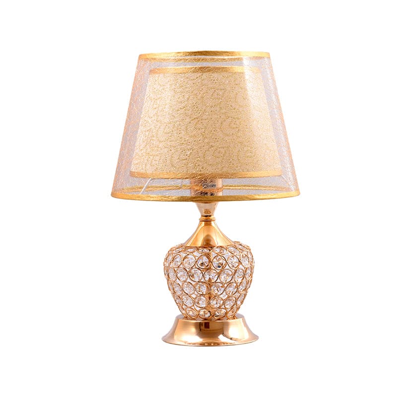 Retro Urn Shaped Bedside Lamp with Double Empire Shades Vintage Style NALANI