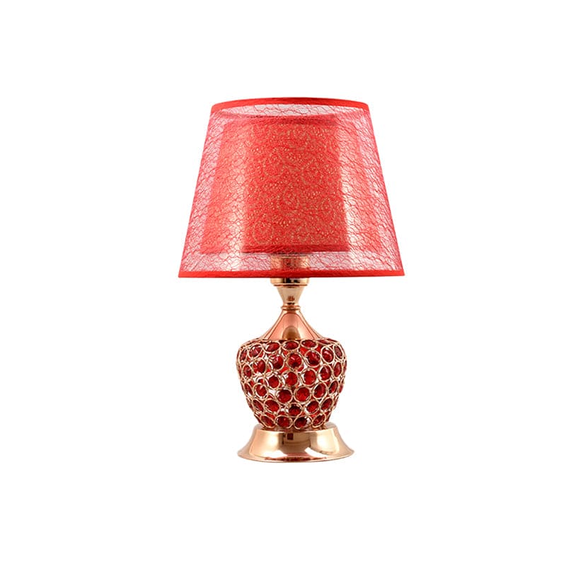 Retro Urn Shaped Bedside Lamp with Double Empire Shades Vintage Style NALANI