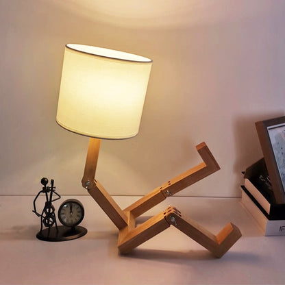Robot Shaped Wooden Table Lamp For Creative Home Lighting NALANI