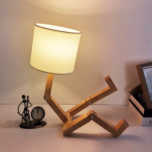 Robot Shaped Wooden Table Lamp For Creative Home Lighting NALANI