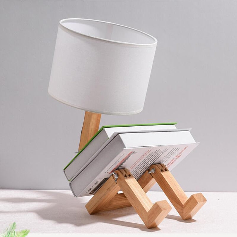 Robot Shaped Wooden Table Lamp For Creative Home Lighting NALANI