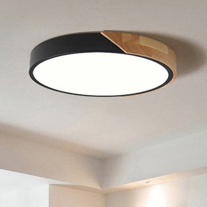 Round Flush Mount Light Fixture Acrylic Ceiling Light Black NALANI