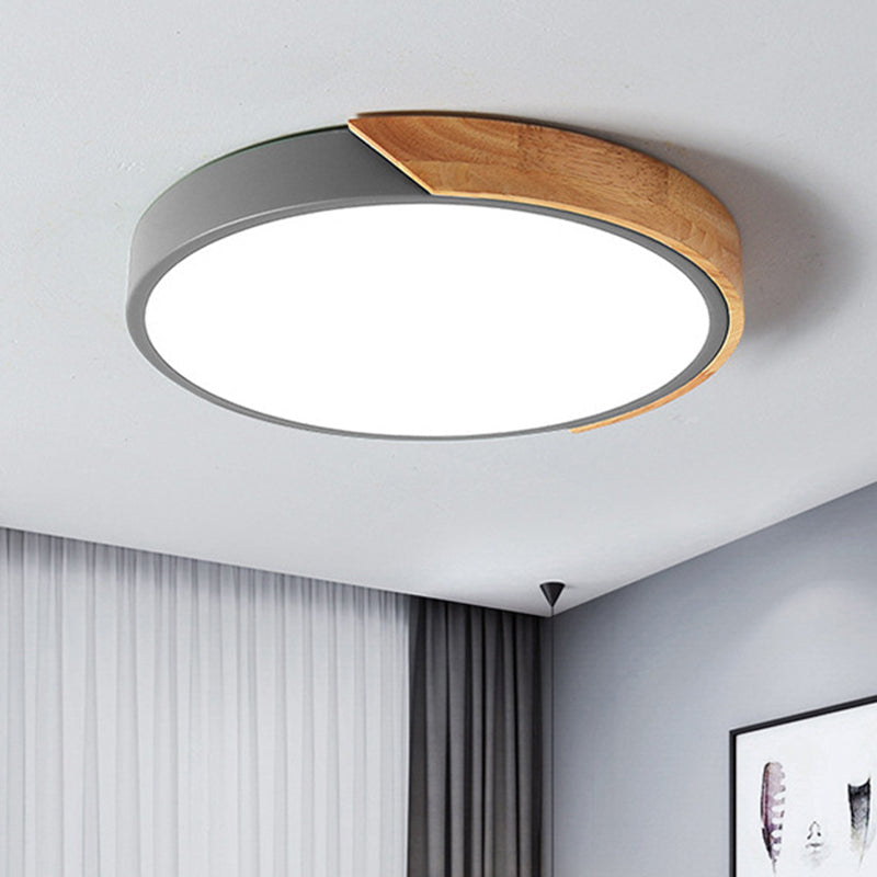 Round Flush Mount Light Fixture Acrylic Ceiling Light Grey NALANI