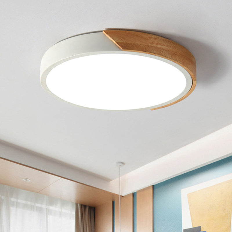 Round Flush Mount Light Fixture Acrylic Ceiling Light White NALANI