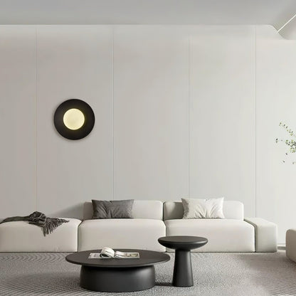 Round Glass Wall Lamp With Lunar Glow Art Light Ambient NALANI