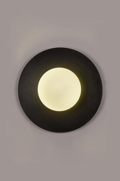 Round Glass Wall Lamp With Lunar Glow Art Light Ambient NALANI
