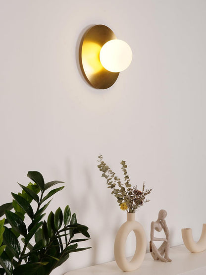 Round Glass Wall Lamp With Lunar Glow Art Light Ambient NALANI