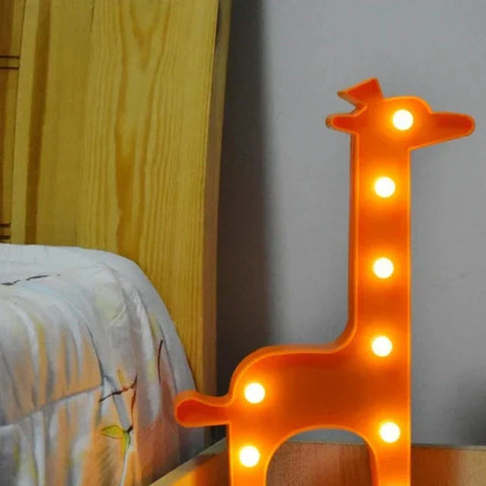 Safari Animal Table Lamp Decorative Kids Room Night Light Giraf pink NALANI