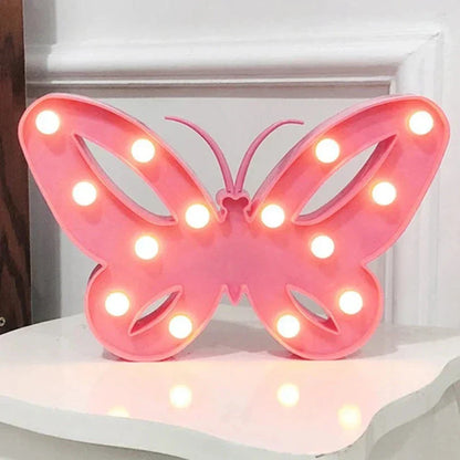 Safari Animal Table Lamp Decorative Kids Room Night Light Butterfly NALANI