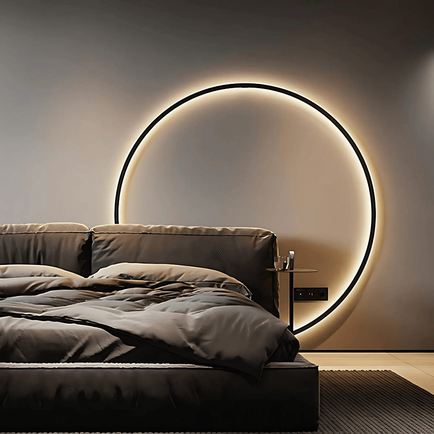 Satin Black Modern LED Ceiling Light Fixture Dimmable USB NALANI