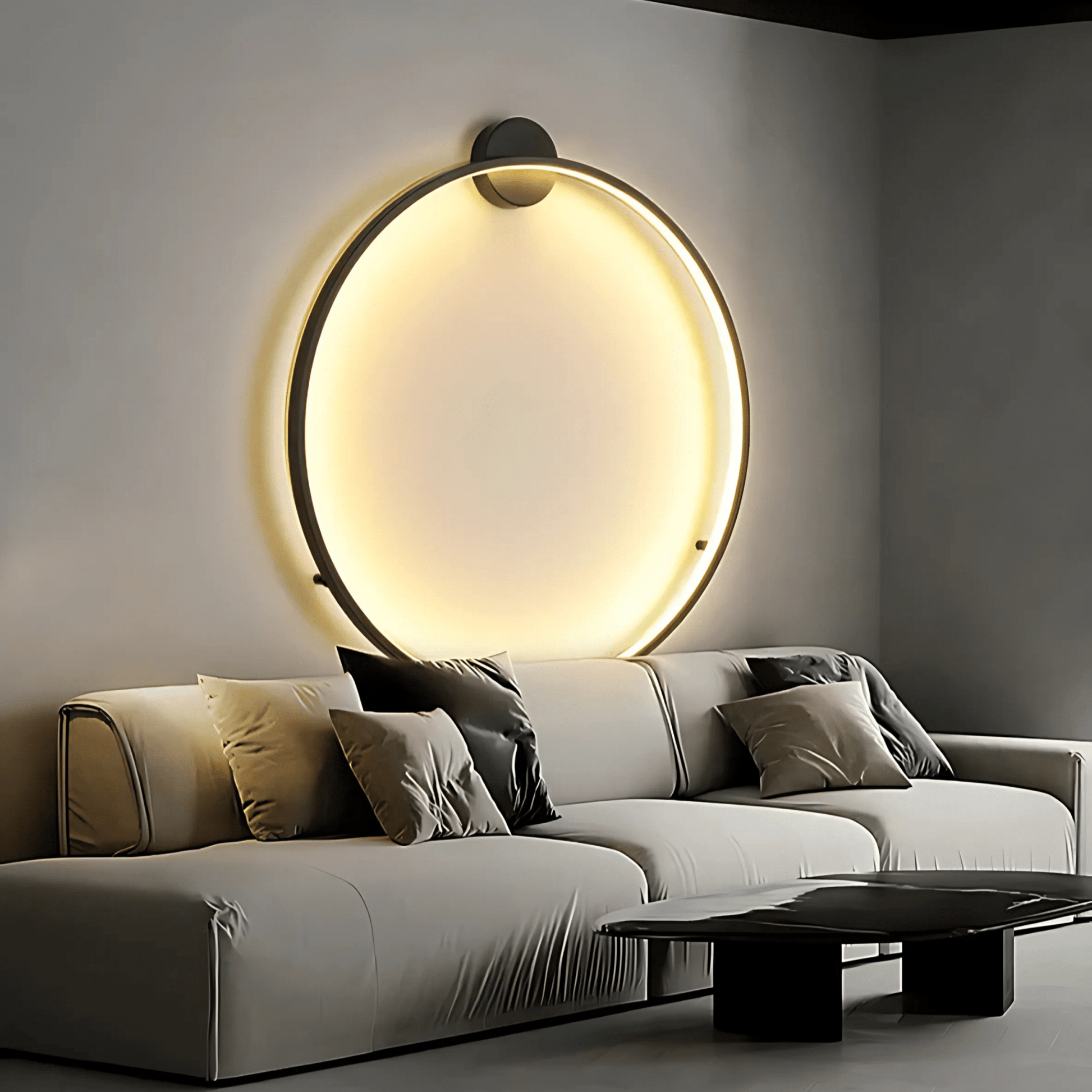 Satin Black Modern LED Ceiling Light Fixture Dimmable USB NALANI