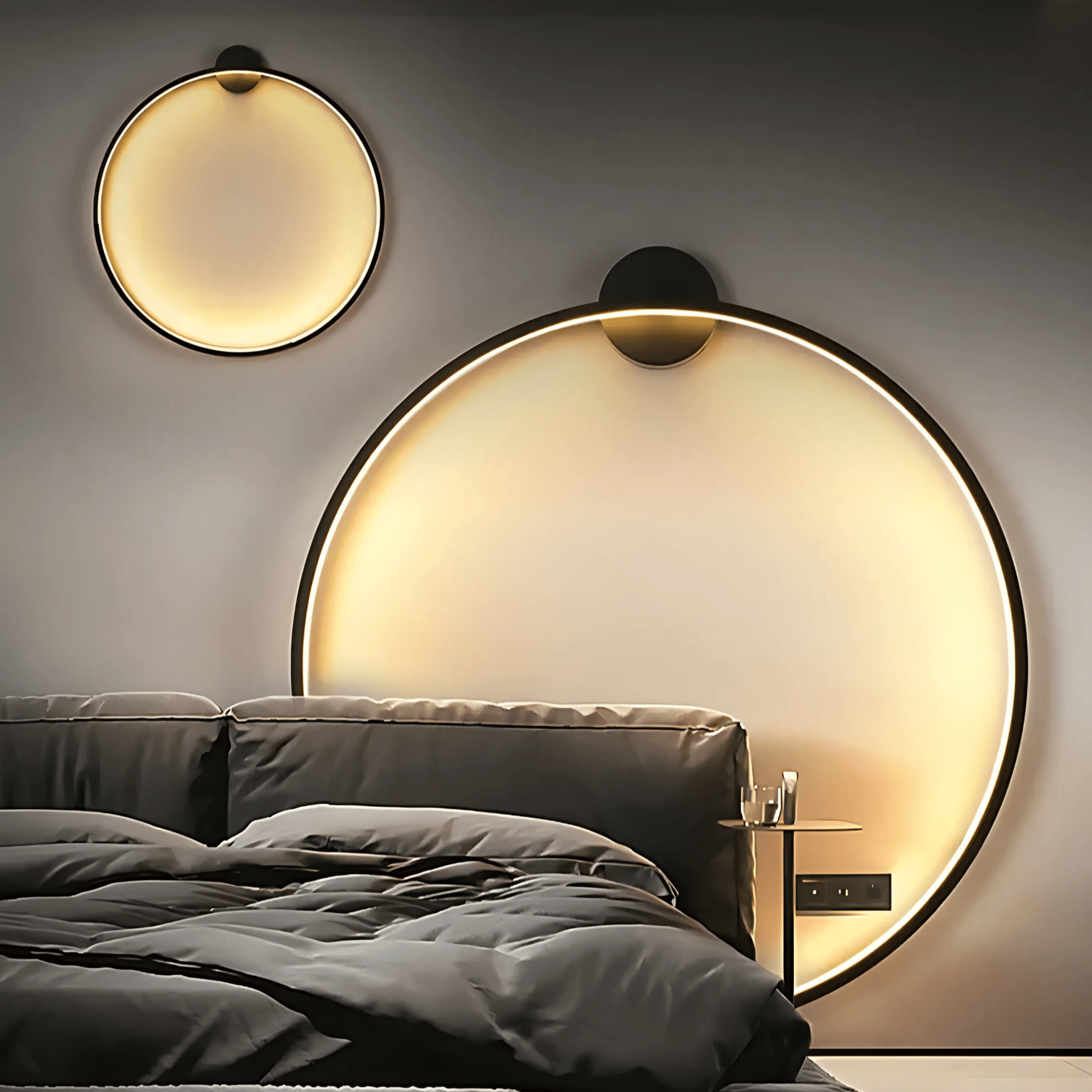 Satin Black Modern LED Ceiling Light Fixture Dimmable USB NALANI