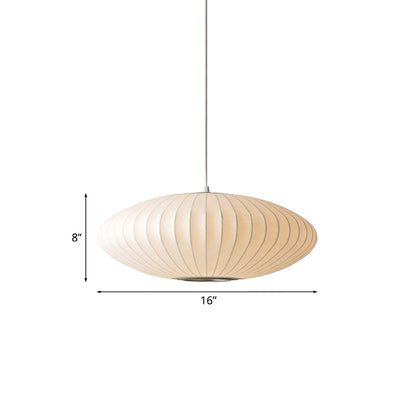 Saucer Pendant Light White Fabric Modern Ceiling Pendant NALANI