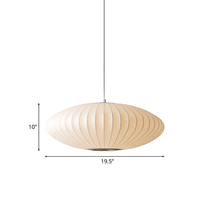 Saucer Pendant Light White Fabric Modern Ceiling Pendant NALANI