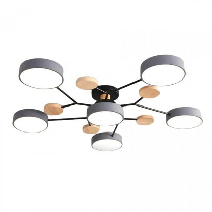 Scandinavian Ceiling Light with Branched Design and LED Technology 6 Kop Grey NaLani