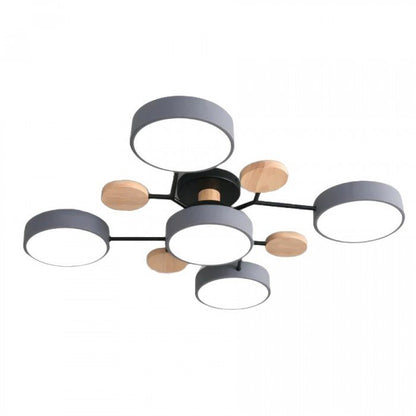 Scandinavian Ceiling Light with Branched Design and LED Technology 5 Kop Grey NaLani