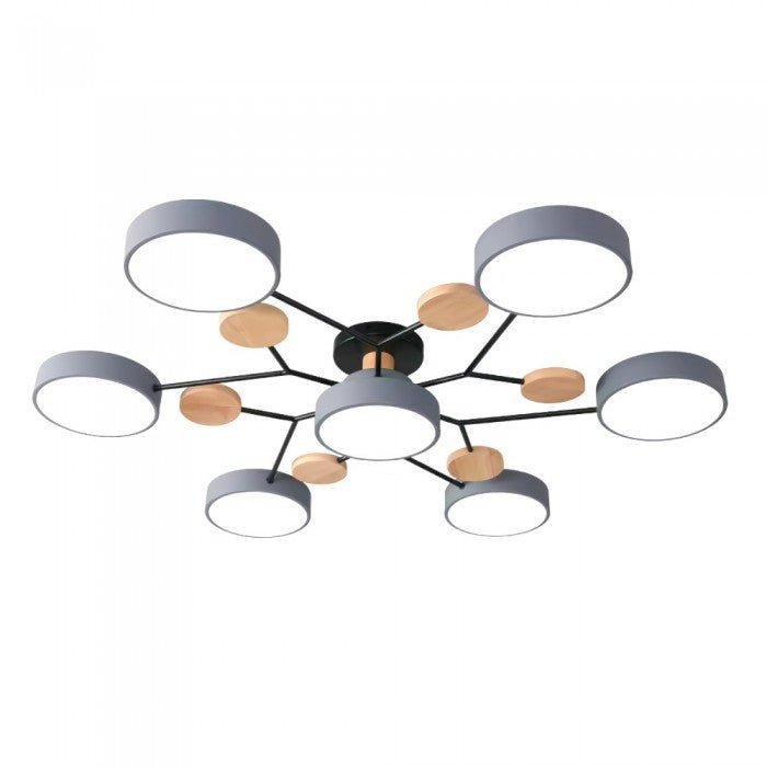 Scandinavian Ceiling Light with Branched Design and LED Technology 7 Kop Grey NaLani