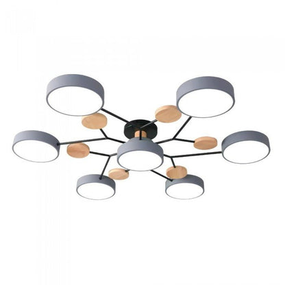 Scandinavian Ceiling Light with Branched Design and LED Technology 7 Kop Grey NaLani