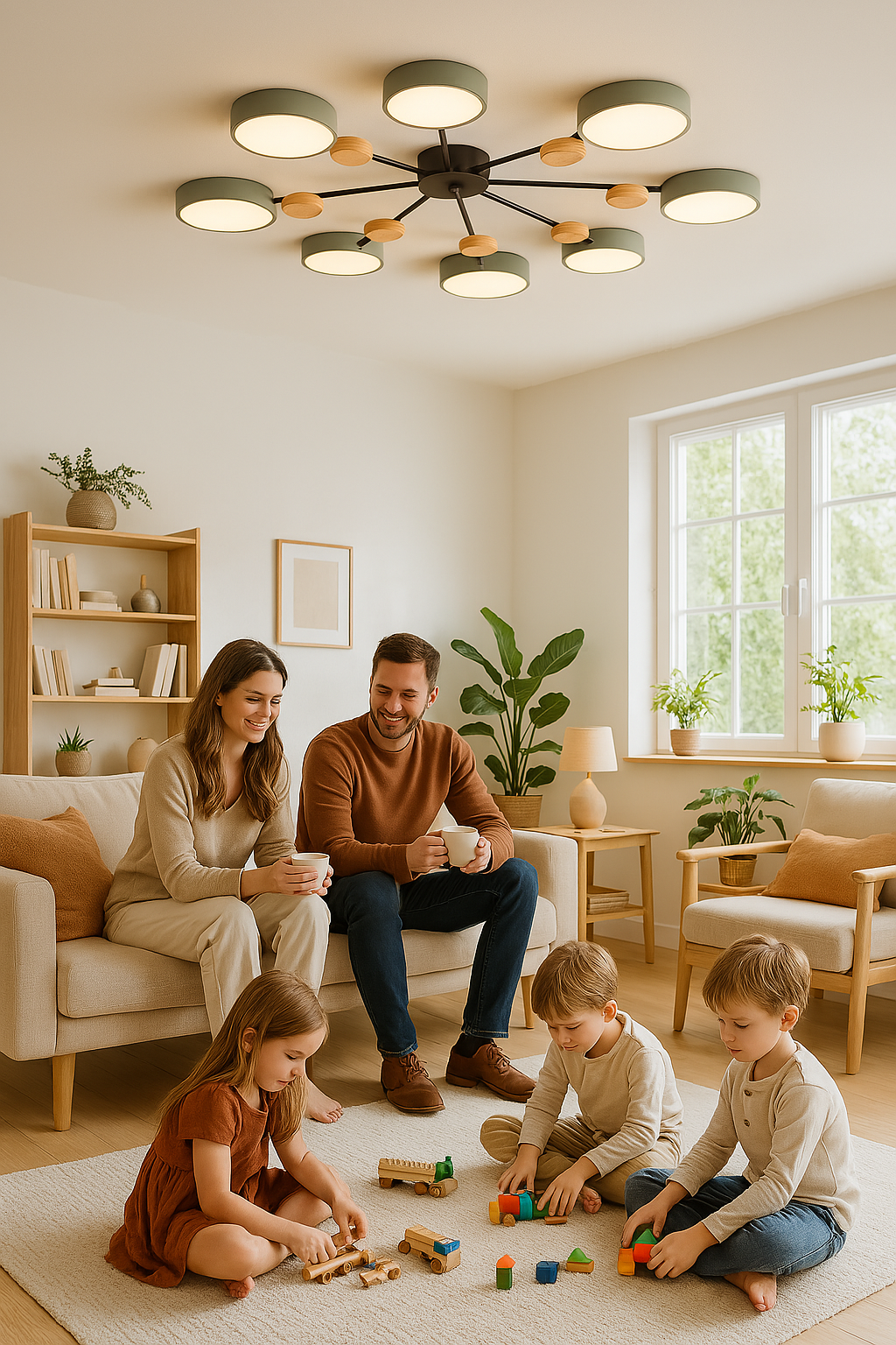 Scandinavian Ceiling Light with Branched Design and LED Technology NaLani