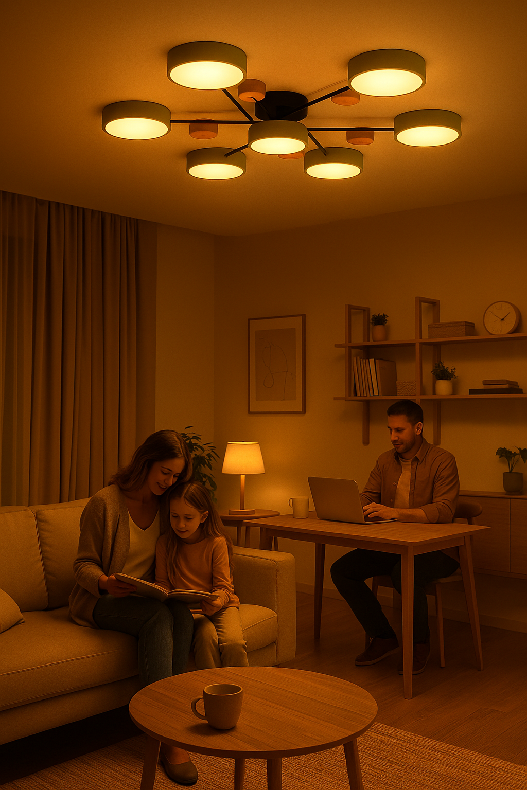 Scandinavian Ceiling Light with Branched Design and LED Technology NaLani