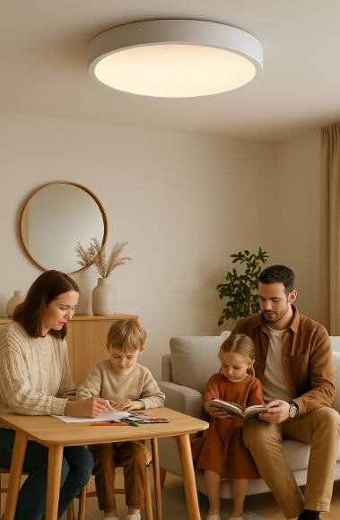Scandinavian Round LED Ceiling Lamp for Stylish Home Lighting NaLani