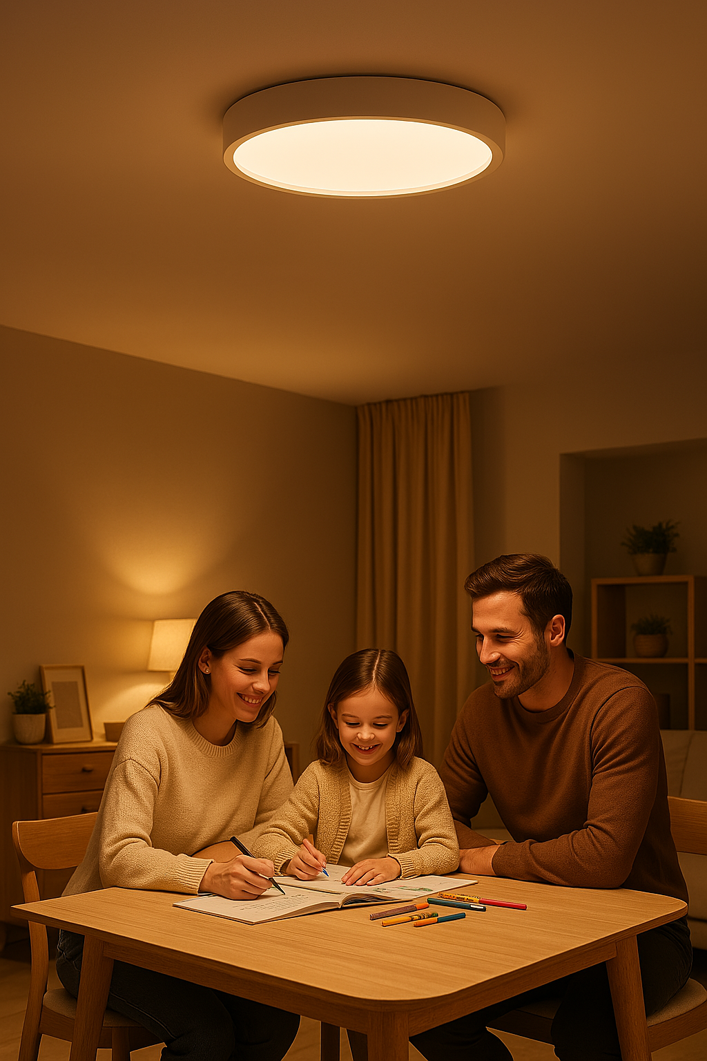 Scandinavian Round LED Ceiling Lamp for Stylish Home Lighting NaLani