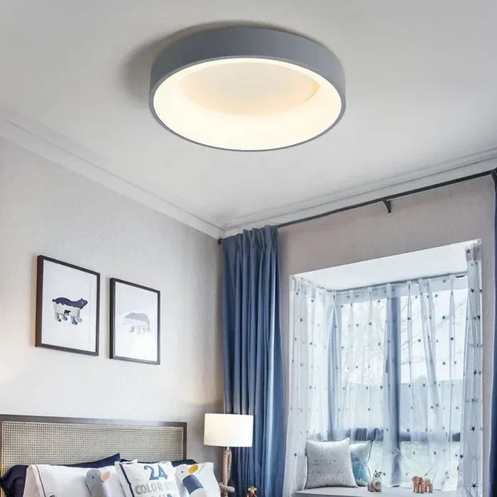 Scandinavian Round LED Ceiling Lamp for Stylish Home Lighting Gray NaLani