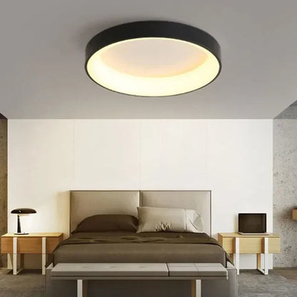 Scandinavian Round LED Ceiling Lamp for Stylish Home Lighting Black NaLani