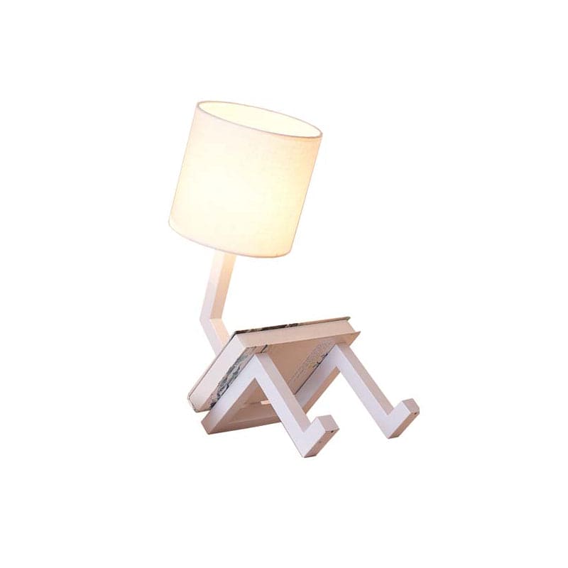 Scandinavian Table Lamp with Integrated Shelf for Desk NALANI