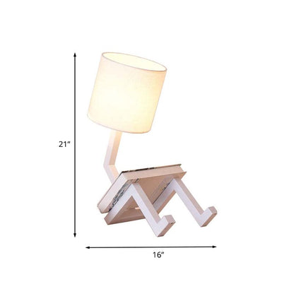 Scandinavian Table Lamp with Integrated Shelf for Desk NALANI