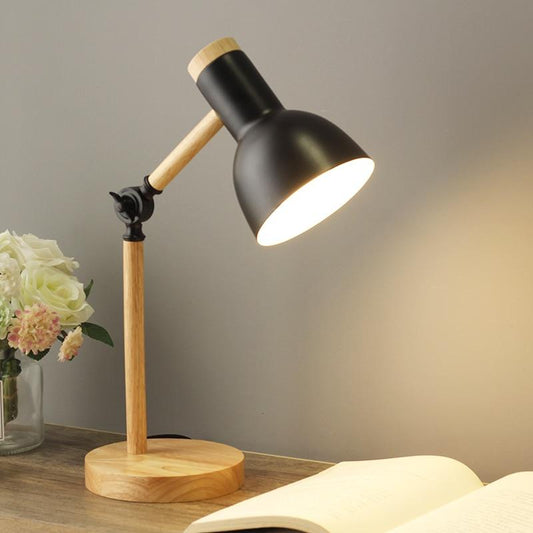 Scandinavian Wooden Desk Lamp For Elegant Home Lighting Black NALANI
