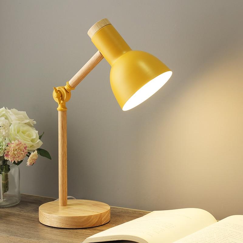 Scandinavian Wooden Desk Lamp For Elegant Home Lighting Yellow NALANI
