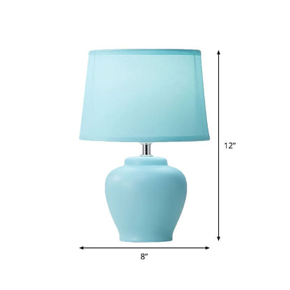 Scandinavian Woven Bed Lamp with Ceramic Base Soft Warm Light NALANI