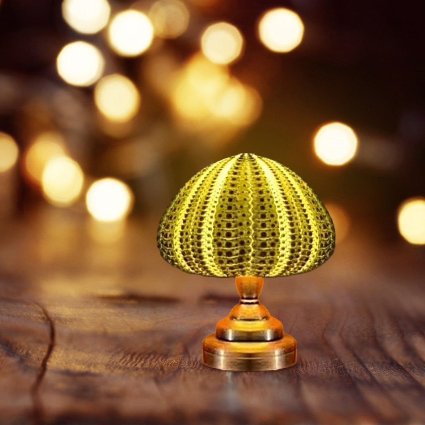 Sea Urchin Night Lamp - Unique Lamp for Ambient Lighting Limoen Gold NALANI