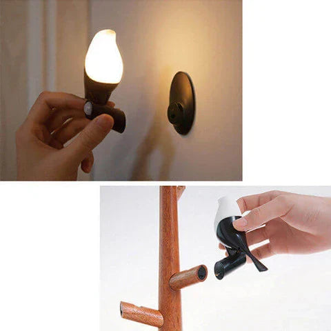 Sensor Table Lamp with Motion Sensor and Natural Wood Design NALANI