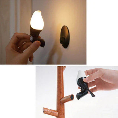 Sensor Table Lamp with Motion Sensor and Natural Wood Design NALANI