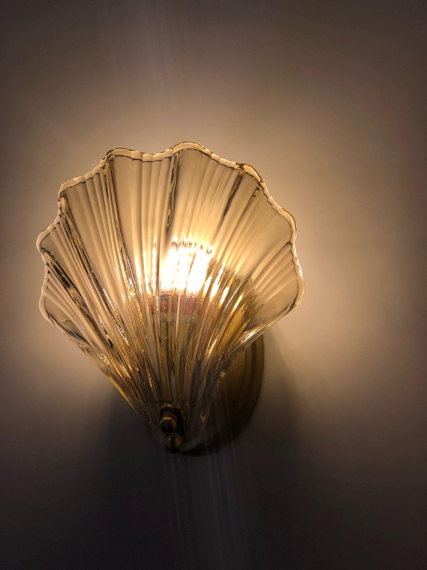 Shell Wall Light With Brass Finish Elegant Accent Lighting NALANI