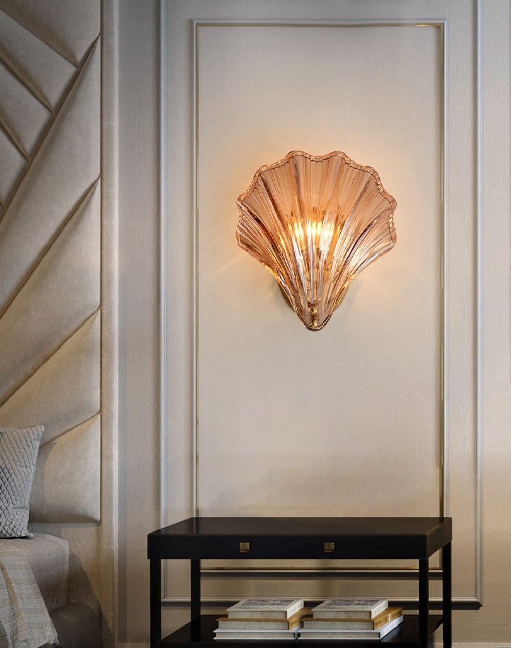 Shell Wall Light With Brass Finish Elegant Accent Lighting NALANI