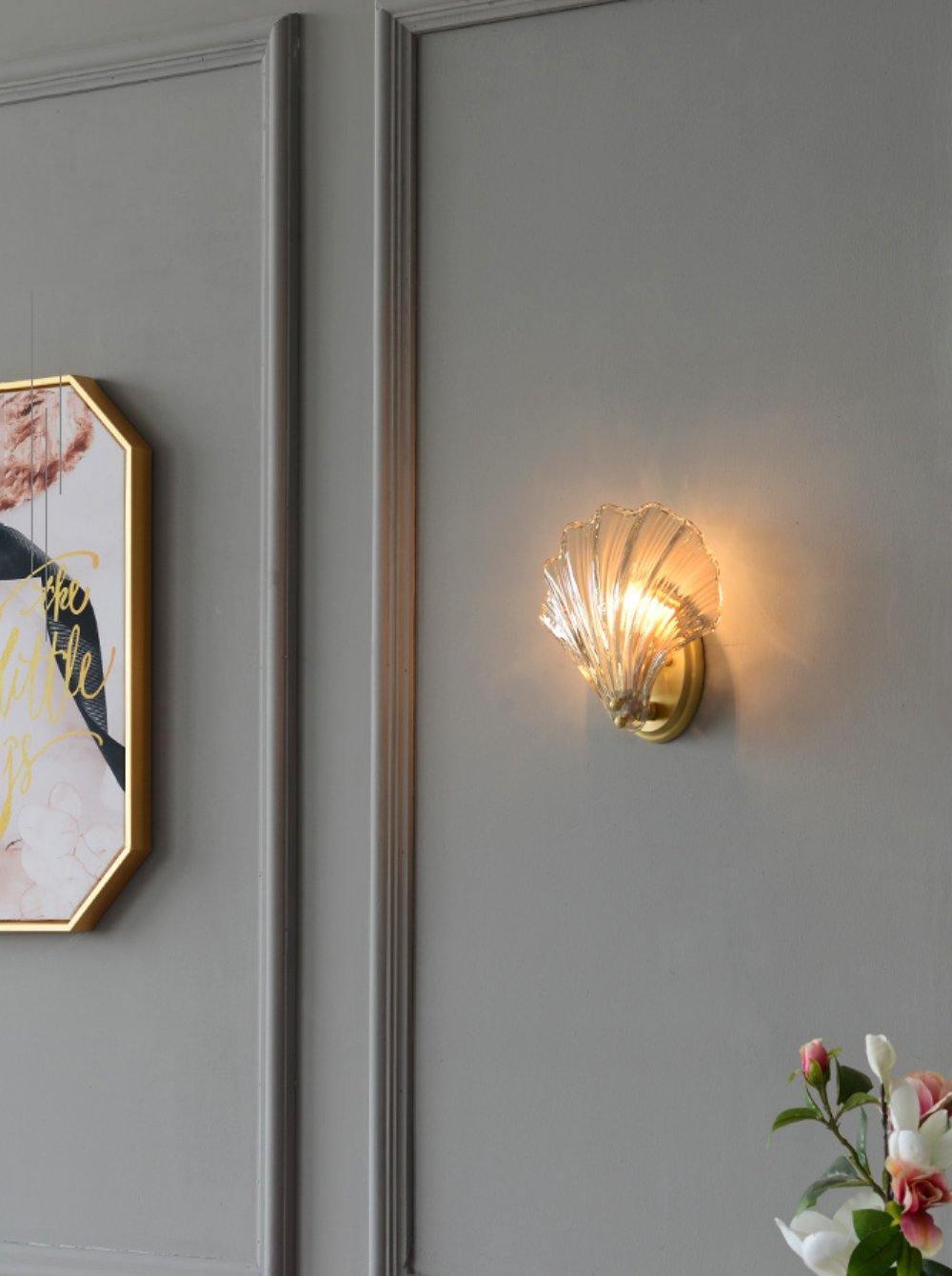 Shell Wall Light With Brass Finish Elegant Accent Lighting NALANI
