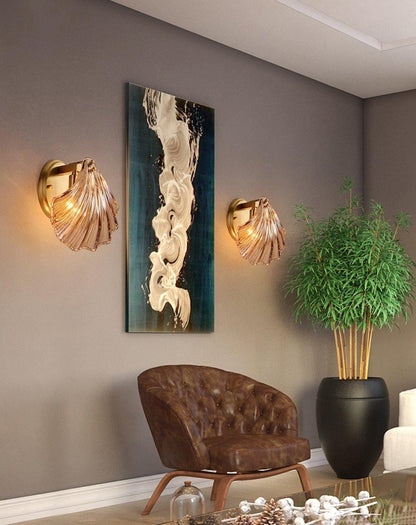 Shell Wall Light With Brass Finish Elegant Accent Lighting NALANI