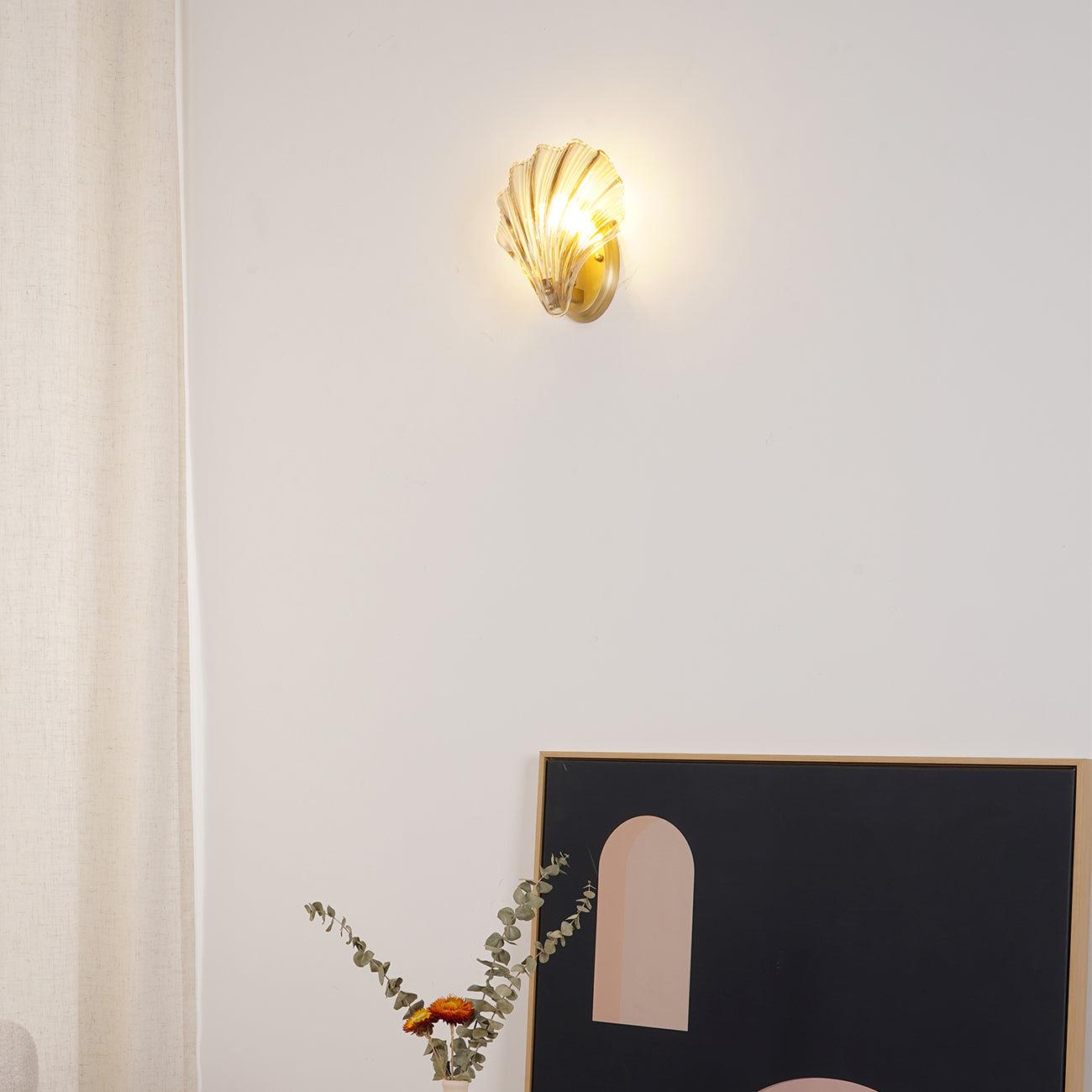 Shell Wall Light With Brass Finish Elegant Accent Lighting NALANI