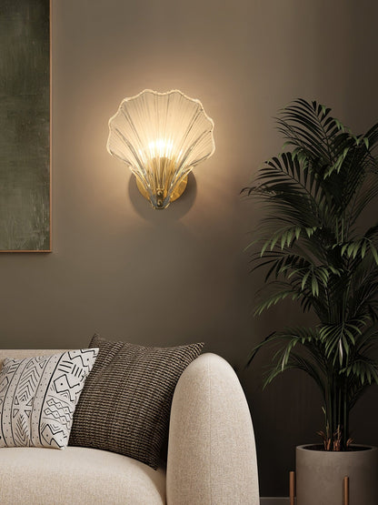 Shell Wall Light With Brass Finish Elegant Accent Lighting NALANI
