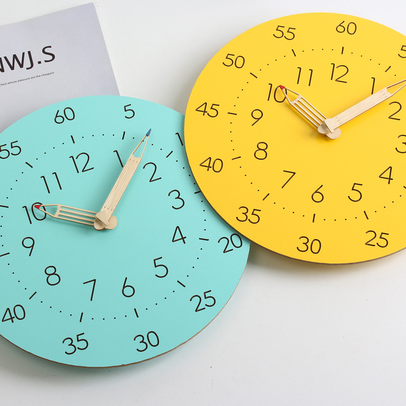 Silent Analog Children's Wall Clock for Nursery and Playroom Decor NALANI