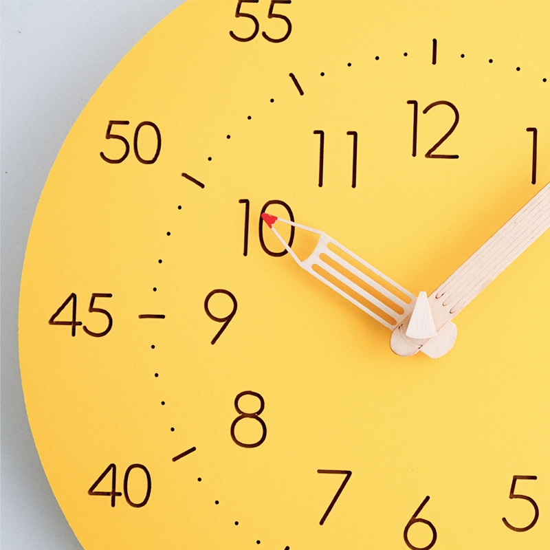 Silent Analog Children's Wall Clock for Nursery and Playroom Decor NALANI