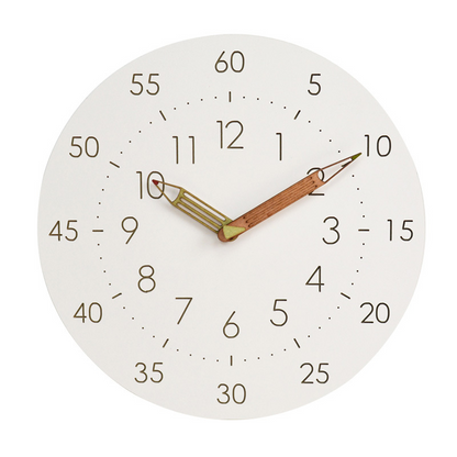 Silent Analog Children's Wall Clock for Nursery and Playroom Decor White NALANI